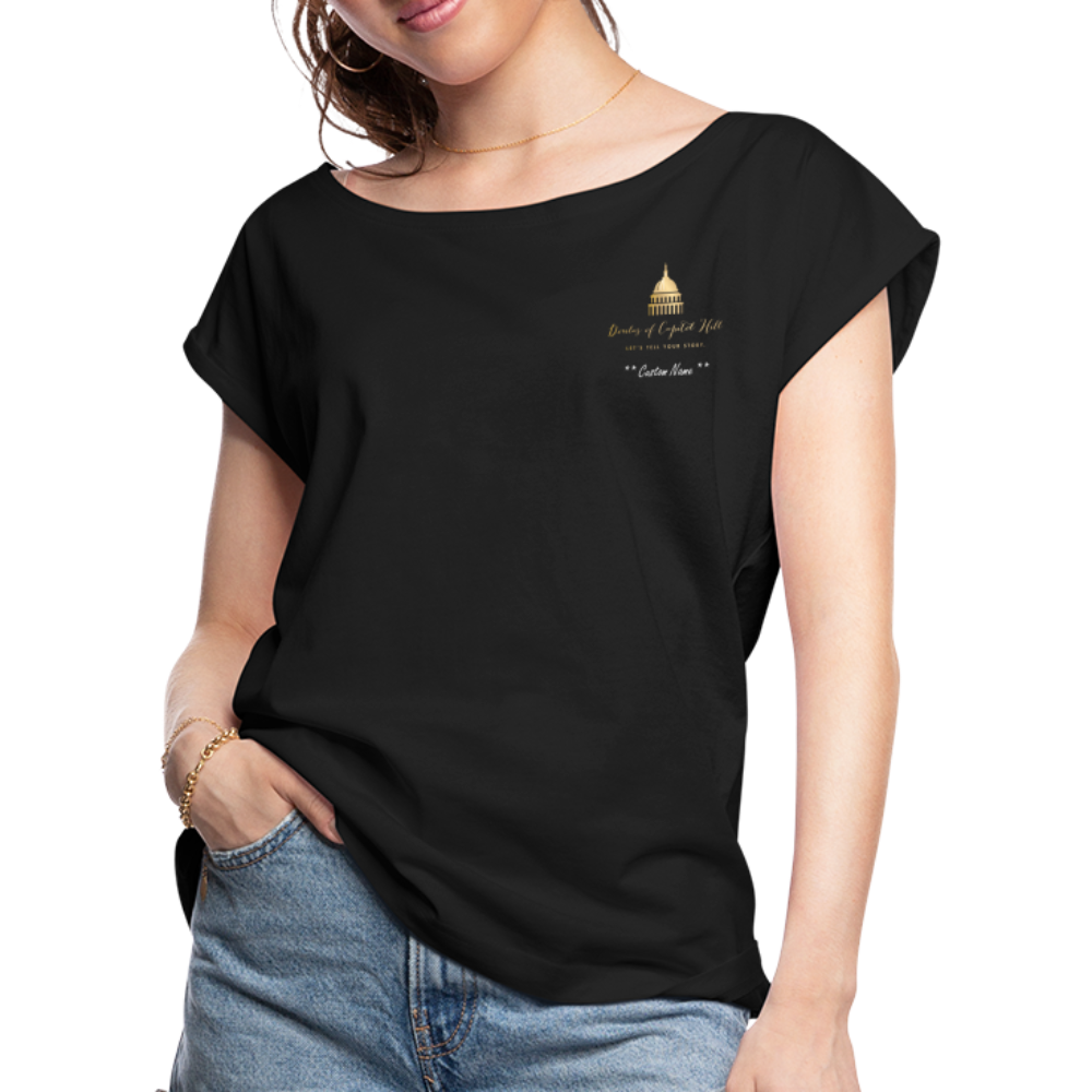 Doulas of Capital Hill Women's Roll Cuff T-Shirt - black