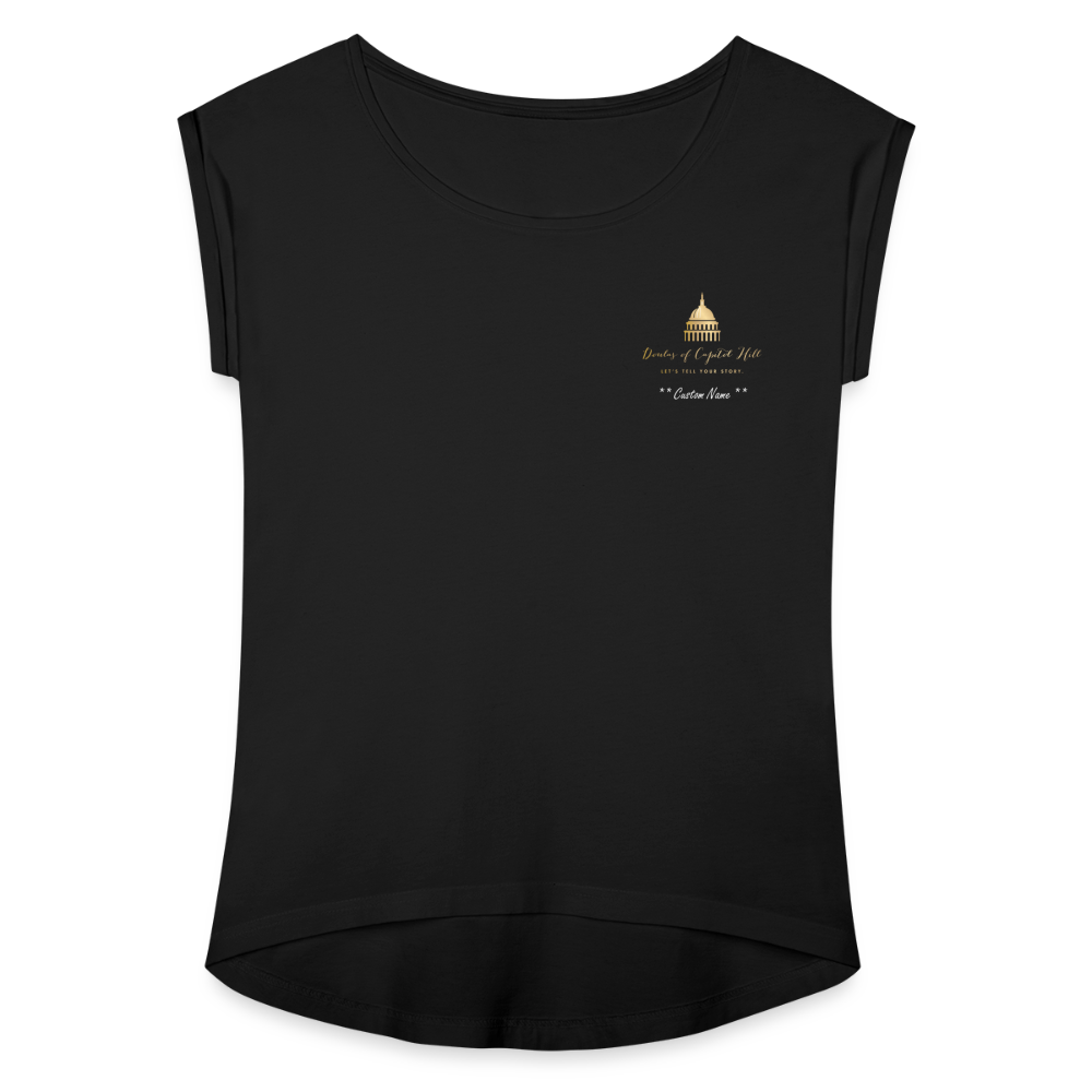Doulas of Capital Hill Women's Roll Cuff T-Shirt - black