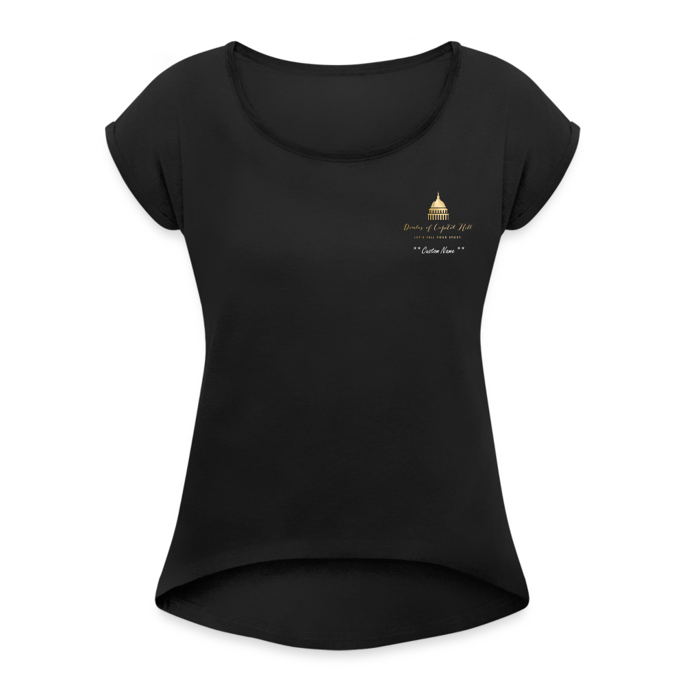 Doulas of Capital Hill Women's Roll Cuff T-Shirt - black