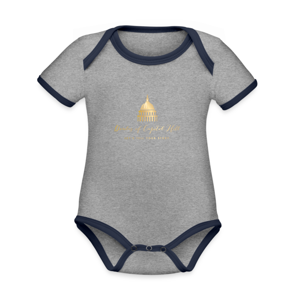 Doulas of Capitol Hill - Short Sleeve Baby Bodysuit - heather gray/navy