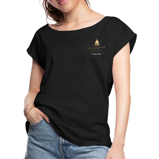Doulas of Capital Hill Women's Roll Cuff T-Shirt - black