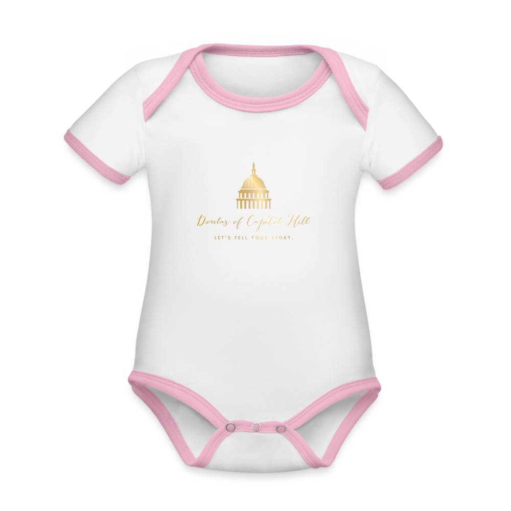 Doulas of Capitol Hill - Short Sleeve Baby Bodysuit - white/pink